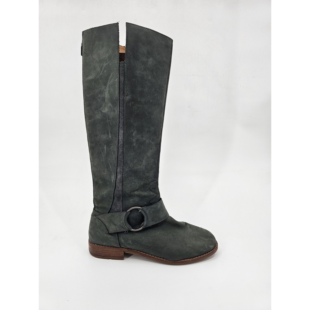 Olukai Holo Lio II Womens Dark Shadow Leather Tall Rear Zip Boots US 11 EU 41